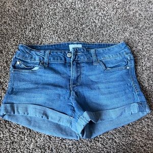 Celebrity pink jean shorts